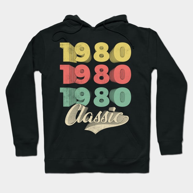 Vintage Retro 1980 40 Years Old 40th Birthday Gift Hoodie by CreativeSalek